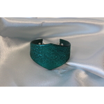 Bracelet Manchette Forme Diadème Pâte Polymère Recouvert de Paillette Verte et Impression (4)