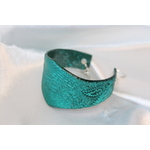 Bracelet Manchette Forme Diadème Pâte Polymère Recouvert de Paillette Verte et Impression (5)