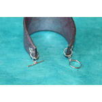 Bracelet Manchette Forme Pâte Polymère Recouvert de Paillette Rose et Impression Losange (5)