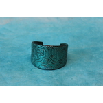Bracelet Manchette Forme Pâte Polymère Recouvert de Paillette Verte et Impression