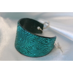 Bracelet Manchette Forme Pâte Polymère Recouvert de Paillette Verte et Impression (4)
