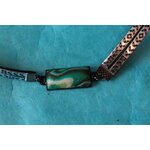 Bracelet Support Acier Noir Cabochons Rectangulaire. Déco en pâte PolymèreMarbré Multicolores (6)