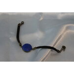 Bracelet Support Acier couleur Bronze à 1 Cabochons. Déco en pâte Polymère 2 tons Bleu et Rose
