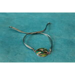Bracelet Support Acier Argenté à 1 Cabochons. Déco en pâte Polymère marbré Multicolores (5)