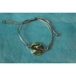 Bracelet Support Acier Argenté à 1 Cabochons. Déco en pâte Polymère marbré Multicolores (4)