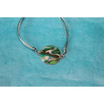 Bracelet Support Acier Argenté à 1 Cabochons. Déco en pâte Polymère marbré Multicolores (6)