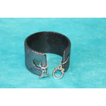 Bracelet Manchette  Droit Pâte Polymere et paillette Argenté avec des impressions (2)