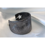 Bracelet Manchette Pâte Polymère et Paillette Argenté avec Impression (6)