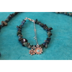 Parure-Bracelet-Collier-Boucle dOreille-Perles de Chrysocolle Véritable (3)