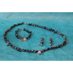 Parure-Bracelet-Collier-Boucle dOreille-Perles de Chrysocolle Véritable (2)