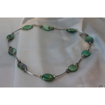 Parure-Collier-Bracelet-Boucle dOreille-Nacre Vert et Perles Métal (13)