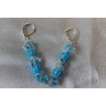 Parure-Collier-Boucle dOreille-Perles de Verre Bleues à Motifs (6)