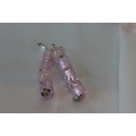Parure-Collier-Boucle dOreille-Perles de Quartz Véritable et Perles de Verre Roses (2)