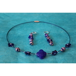 Parure-Collier-Boucle d'Oreille-Perles en Verre OutreMer