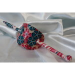 Barette-Chignon-Polymere-Fleurs-Rose-Turquoise (7)