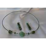 Parure-Collier-Boucle dOreille en Perles de Serpentine Véritable (3)