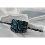 Barette-Chignon-Polymere-Fleur-Noir-Turquoise (6)