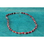 Collier Perles de Jaspe aux Sédiments Marin et Quartz Rose