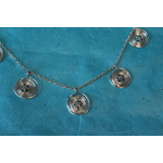 Collier Chaine Acier Argenté, Connecteurs en Fils de Cuivre Argentré en Forme de Spirale et Perles Etoile Métal Argenté (4)
