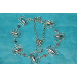 Collier Chaine Argenté, Connecteur en Fil de Cuivre Argenté etr Perle Métal Argenté (4)