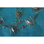 Collier Chaine Argenté, Connecteur en Fil de Cuivre Argenté etr Perle Métal Argenté (5)
