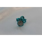 Bague Fil de dAliminium Bleu et Perle Métallique (4)