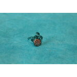 Bague Fil de d'Aliminium Bleu et Perle Métallique
