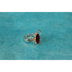 Bague Support Papillon Acier Inoxydable et Résine Rouge (4)