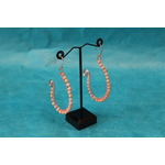 Boucle d'Oreille Fil de Cuivre Cuivré et Perles d'Agate Saumon (5)