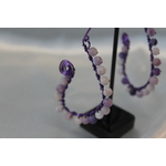 Boucle dOreille Fil Aluminium Violet et Perles dAgate Violette Craquelées (3)
