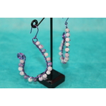 Boucle dOreille Fil Aluminium Violet et Perles dAgate Violette Craquelées (5)