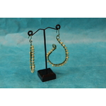 Boucle dOreille Fil Aluminium Vert et Perles de Fluorine Verte (4)