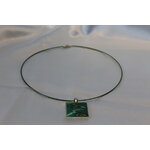 Collier Filin, Support Carré et Polymere Marbrures Multicolores