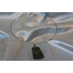 Collier Filin et Pendentif Trapèze Marbré Or et Vert