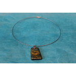 Collier Filin et Pendentif Trapèze Marbré Or et Vert (4)