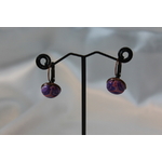 Boucle dOreille Support Dormeuse  et Pâte polymère Couleur Rose et Violet (2)