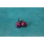 Boucle d'Oreille Support Dormeuse  et Pâte polymère Couleur Rose et Violet (4)