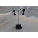 Boucle dOreille Support Dormeuse  et Pâte polymère Couleur Rose et Violet
