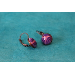 Boucle dOreille Support Dormeuse  et Pâte polymère Couleur Rose et Violet (5)