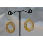 Boucle dOreille Polymère Jaune et Blanche (2)