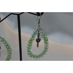 Boucle dOreille Gouttes dEau et Perles Vertes (2)