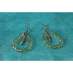 Boucle d'Oreille Gouttes d'Eau et Perles Vertes (3)