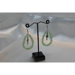 Boucle dOreille Gouttes dEau et Perles Vertes