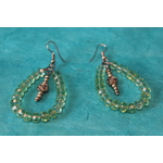 Boucle dOreille Gouttes dEau et Perles Vertes (4)