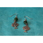 Boucle d'Oreille Emeraude Véritable et Arbre de Vie (5)
