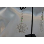 Boucle dOreille Pendent Perles Toupies et Arbre de Vie (3)
