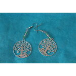 Boucle dOreille Pendent Perles Toupies et Arbre de Vie (6)