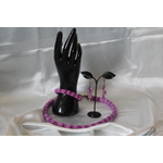 Parure Perles Rocailles-Couleurs Rose et Violette (10)