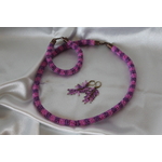 Parure Perles Rocailles-Couleurs Rose et Violette (12)