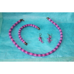 Parure Perles Rocailles-Couleurs Rose et Violette